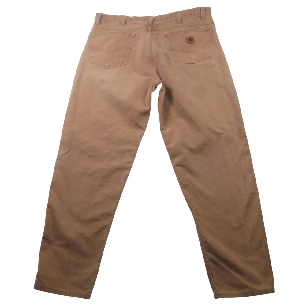 Carhartt Mens Relaxed Fit Duck Canvas Work Pants Brown 37x31